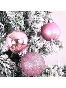 24pcs Pink Christmas Ornament Balls, Matte, Glossy, Frosted Finish, Suitable For Hanging On Christmas Tree, Home Decor, Window Display, Fireplace, Staircase, Wreaths, Centerpieces, Gift Box Accessories - Multicolor - View 4