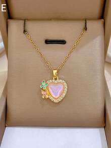 1 Piece Of Dazzling Love Butterfly Light Luxury Temperament Full Diamond Necklace Female Versatile Collarbone Chain Titanium Steel Chain