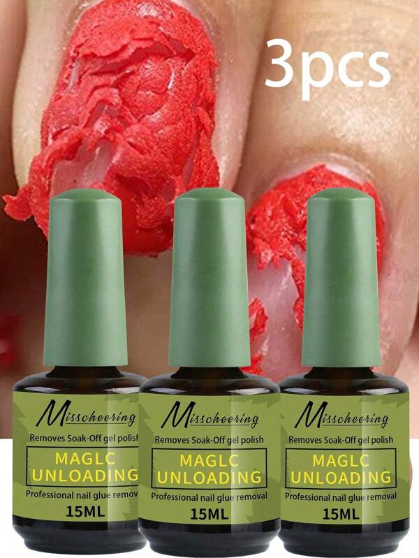 3pcs Magic Nail Polish Remover Quickly And Easily Removes Gel Nail Polish, Poly Gel Does Not Hurt Nails, Convenient And Fast Nail Polish Remover