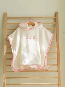 1pc Adorable Pattern Kids Cartoon Hooded Bath Towel, Children Bathing Supplies, Suitable For All Seasons, Essential For Beach, Bathroom And Travel