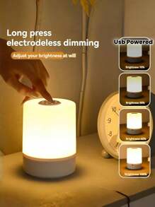 可调光触摸床头灯，三色暖白光LED灯，USB充电，便携式触摸夜灯，迷你灯，情人节礼物，卧室、客厅和书桌装饰