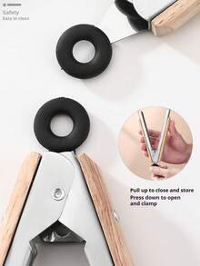 Szczypce do jedzenia ze stali nierdzewnej, dębowe, koreańskie szczypce do grilla, szczypce do steków z drewnianym uchwytem, bardzo długie szczypce do grilla, odpowiednie do hoteli/domu/na zewnątrz/do ogrodu/na grilla, na Boże Narodzenie i Halloween