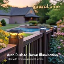 PASAMIC Solar Post Cap Lights 2 Pack, Solar Post Lights Outdoor Waterproof With 2 Color Modes, IP44 Deck Solar Powered For 4x4, 5x5, 6x6 Vinyl/Wooden Posts, Decorate Deck, Patio, Porch, Fence - 2PC - 查看 7