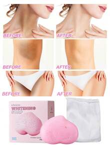 6/3/1 Vitamin C & Collagen Deep Cleansing Soap - Whitening Soap, Spot Fading Soap, Heart-Shaped Soap, Bath Soap, Pink Soap, Skincare, Facial Cleanser, Body Wash, Spot Removing & Brightening Soap, Suitable For Face, Bath And Cleaning, Handmade Soap, Rich Lather, Deep Cleansing And Moisturizing, Essential Oil Handmade Soap, Soap Net - Multicolor - View 3