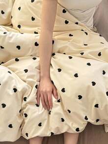 3 件套加厚涤纶花卉印花床上用品套装，可机洗，柔软亲肤，透气，易于护理，适用于宿舍、单人床、双人床、大床，超值装（1 个羽绒被套 + 2 个枕套，不含填充物）