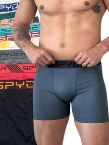 Kit 5 Cuecas Boxer Spyder Adulto Microfibra Box de Qualidade Forro em ALgodão Original - Multicolorido - Visão 3