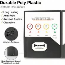 TLL  Plastic Folders With Pockets Black 3 Pack 2 Pocket Poly Folders For School Home Or Office Durable AcidFree Poly Includes Removable Adhesive Labels - màu đen - Xem 2