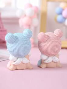 One Baby Bottle Doll Decorative Ornament, Blue And Pink Hat, Suitable For Gender Reveal Parties, Birthday Parties, Baby Shower Decorations. - Multicolor - View 4