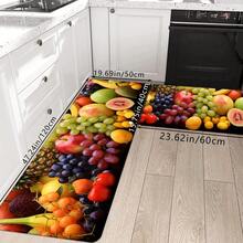 1pc Creative Multi-Color Fruit Printed Mat, Soft, Non-Slip And Dirt-Resistant Home Decor Mat, Suitable For Daily Use In Kitchen And Bathroom - Multicolor - View 18