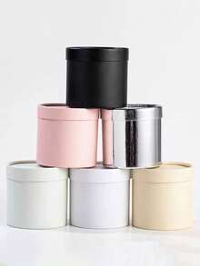 1 件圆形抱抱桶花架盒，适合母亲节、情人节、教师节鲜花礼盒 - 彩色 - 查看 3