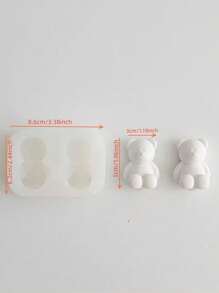 Moule en silicone miniature d'ours à 4 trous, moule DIY pour la fabrication de bougies