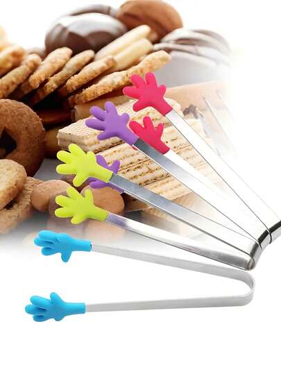 1-12 piezas - Pinzas de silicona mini lindas, utensilios de cocina, pinzas para cubitos de hielo, pan y barbacoa para el hogar, pinzas para té, bonito regalo adecuado para cafeterías, bodas, despedidas de soltera, fiestas de inauguración de la casa, fiestas de cumpleaños, verano, juegos de verano, para exteriores, camping (color aleatorio)