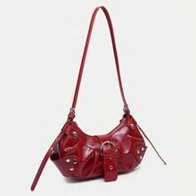 Bolso de hombro de mujer estilo Y2K, bolso de mano pequeño con asa superior y bolso de axila - 2309-rojo - Ver 6