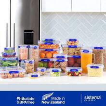 Sistema KLIP IT PLUS Food Storage Containers 7.5 L Rectangle Stackable Airtight Fridge Freezer Food Box With Lid BPAFree Plastic