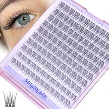 120 Stück D-Curl natürlich aussehende Kunstwimpern, DIY Wimpernverlängerung, Verwischte 3D Katzenaugen Wimpernbüschel, C/D-Curl Einzelwimpern, Verwischtes Wimpernset, natürliche Wimpern