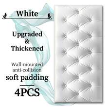 6 件 70 厘米 * 35 厘米 3D 自粘泡沫墙板，皮革贴面装饰防撞软垫壁纸，用于墙面覆盖房间床头板，防水、隔音、隔热、防撞墙面装饰房间装饰家居装饰壁纸墙纸浴室厨房墙贴墙贴个性化贴纸 - 彩色 - 查看 21