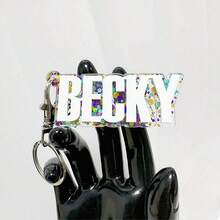 1 Pc Backpack Name Tag, Acrylic Keychain, Personalized Acrylic Name Tag, Name Keychain, Personalized Acrylic Keychain, Custom Name Keychain, Acrylic Keychain, Diaper Bag Tag, Lunch Box Tag, Kids Tag,Durable,Engraved,Stainless,Colorful,Cute,Adorable,Funny,Kawaii,Y2K,Stylish,Unisex,Casual,Custom,Personalized,Unique,Customized,Ideal Gifts For Him,Ideal Gifts For Her,Her,Boyfriend,Girlfriend,Family,Friends - Steel Keychain - View 20