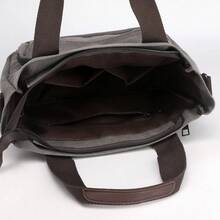 新款韩版帆布单肩包，大容量休闲公文包，复古手提包 - 彩色 - 查看 3