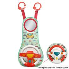 1pc Children's Steering Wheel Toy, Simulation Driving Puzzle Toys With Sounds, Baby Back Seat Car Pretend Play Driving Game, Travel Soothing Educational Toy For Toddler (Some Parts Are Sent Random)