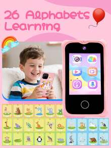 Kids Smart Phone For Girls Gifts Toddler Holiday Birthday Gift For Age 3 4 5 6 Year Old, Kids Cell Phone Toy With Touchscreen, Dual Cameras, Learning, Music Player, Games,Travel Toy Preschool Learning Toy For Kids