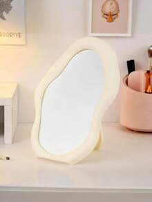 1pc Foldable Asymmetrical Cloud Shaped Makeup Mirror, Portable Vanity Mirror For Students, Can Stand Or Hang,Makeup,Cheap,Room Decor,Vanity,Travel,Bedroom,Makeup Accessories,Mirror,Vanity Mirror,Mini Mirror,Compact Mirror,Mirror Small,Hand Mirror,Cheap,Stocking Stuffers,Makeup,Makeup Tools,Cheap Stuff,Gifts,Gifts For Women,Christmas Gifts,Giveaways,Travel,Cheap Stuff,Travel Essential - Multicolor - View 5
