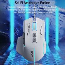 Acer Ratón OMW950 con programación de macros y reflejo RGB, cable trenzado reforzado, antienredos, cambio instantáneo entre Win y Mac, ratón para juegos de doble motor para cibercafés y uso doméstico, color blanco - Blanco - Ver 6