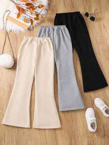 女童休闲松紧腰喇叭腿运动裤