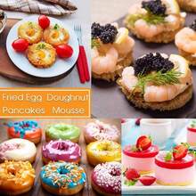 12 件圆形饼干切刀套装，迷你圆形饼干/糕点切割模具，甜甜圈切刀，用于烘烤面团和甜甜圈，适用于餐厅/餐车/面包店 - 銀色 - 查看 9