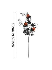 1/2/3pcs Halloween Branch Flashing Artificial Branch With Pumpkins Berries Black Vase Haunted House Gothic Floral Decoration Fake Berry Stem Vase For Home Indoor Party Vase Arrangement Decoration