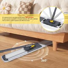 Large Flat Mop, Cleaning Mop With Telescopic Handle, Professional Industrial Mop With 3 Microfiber Pads For Dry And Wet Use, 80 X 11 X 154 Cm - Mopa de Microfibra - 查看 3