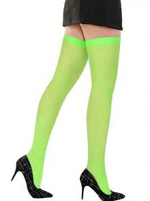 1/3 Pairs Of Women's Spring And Summer Colorful Velvet High,Elasticity Knee,Length Stockings, Cute And Sweet Dopamine Thigh,High Stockings, Daily Casual Socks, Y2k, Cozy Socks - Multicolor - View 11