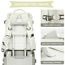 43x30x20cm Large Capacity Multifunctional Backpack, With Shoe Compartment, Dry And Wet Separation, Computer Compartment, USB Charging, Versatile Energy Five Colors, Travel Essential, Convenient Waterproof Large Capacity Backpack, Multifunctional Storage, Suitable For Commuting And Travel, Essential Large Capacity Backpack, Business Trips, Commuting, Travel Easy Storage, Simple And Stylish, Suitable For Short And Long Distance Travel, Vacation, Going Abroad, Visiting Relatives, Sports, Outdoor, Meet Your Travel Needs - Beige - View 6
