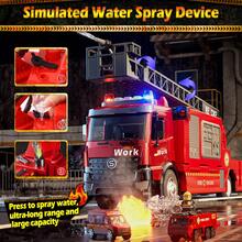 For Real Kids Construction Trucks Toys,12''Toddler Toy For Boys,Friction Powered Kids Firetruck Toys With Simulated Sound And Light,Ladder,Water Pump-Great! - Yellow - View 3