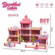 娃娃屋玩具套裝，5層城鎮房屋附多個房間與頂樓休息區，包含家具與配件及鞦韆椅 - 彩色 - 查看 20