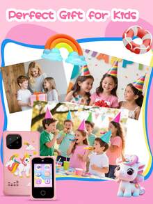 Kids Smart Phone For Girls Gifts Toddler Holiday Birthday Gift For Age 3 4 5 6 Year Old, Kids Cell Phone Toy With Touchscreen, Dual Cameras, Learning, Music Player, Games,Travel Toy Preschool Learning Toy For Kids