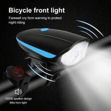 1入防水自行車燈及喇叭前燈USB可充電山地車頭燈，戶外使用 - 彩色 - 查看 3