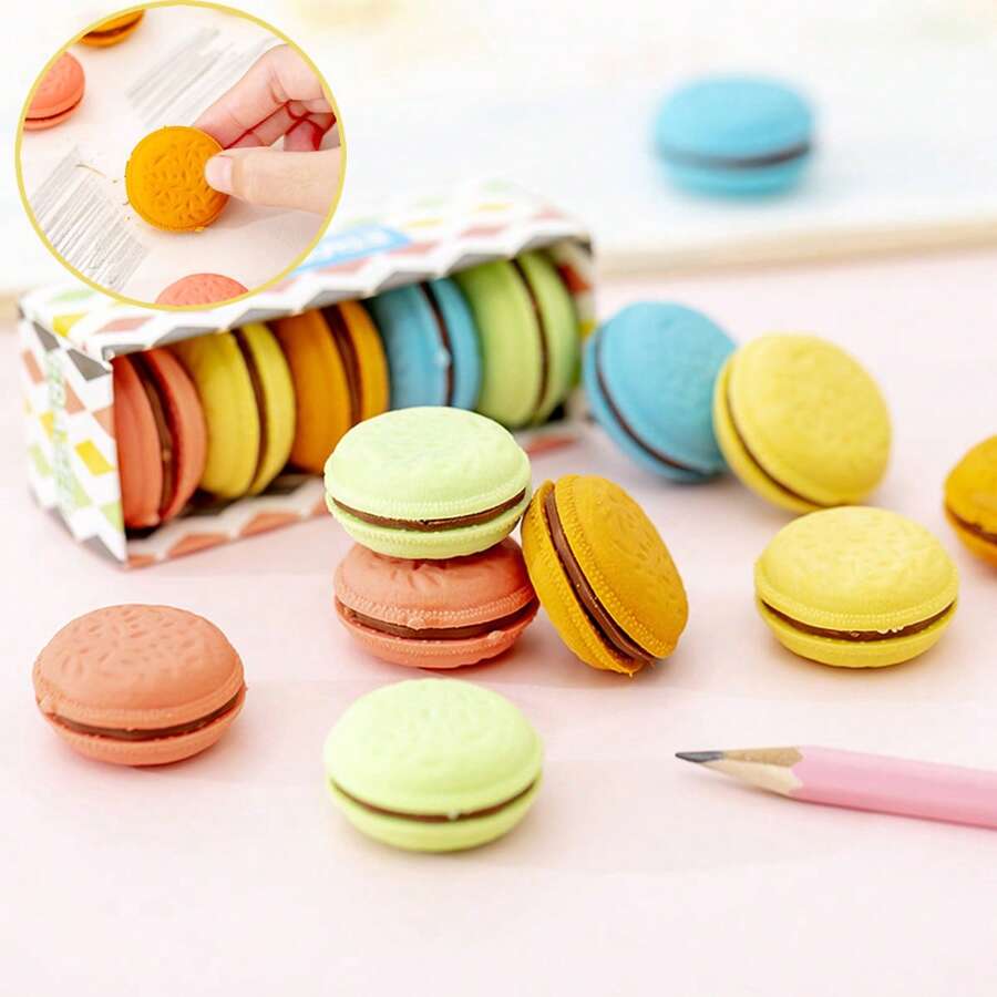 20 piezas/5 piezas/2 piezas Pequeños regalos navideños multicolor con aroma a macarrón, gomas de borrar con aroma a macarrón, adecuadas para la escuela, el hogar u oficina, útiles de escritura y corrección, gomas de borrar de lápiz estándar, empaque aleatorio, de vuelta a la escuela, temporada de graduación, pequeños regalos