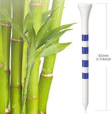 200 Pieces Bamboo Golf Tees 3-1/4'' Inch Wooden Golf Tees Reduce Friction And Side Spin(White And Blue) - 1 - View 6