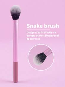 1pc Pink Eyeshadow Brush, Makeup Brush For Flat And Blending, Soft Bristles Won't Irritate Eyelids,Eyebrow Brush,Eyeshadow Brush,Spoolie,Spoolie Brush - Pink - View 1