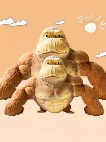 1/3个弹力橡胶大猩猩玩具，圣诞礼物，乳胶填充恶作剧娃娃，创意搞笑恶搞玩具，柔软可爱，可自由拉伸，用于缓解压力和焦虑，办公室和旅行减压玩具，玩具，抗压，派对游戏 - 彩色 - 查看 7