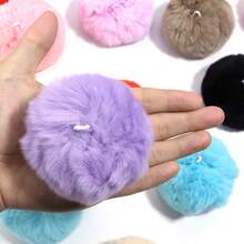 1 件/包彩色人造毛皮绒球吊坠带流苏，适用于 DIY 钥匙扣/鞋子/帽子/包包/耳环/发饰/笔饰/珠宝/服装配饰，直径 8 厘米 - 彩色 - 查看 13