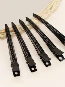 10pcs/5pcs Women's Fashionable, Simple, Street Casual And Convenient Y2K Style 3.54in Alloy Black Hollow Hair Clip Suitable For Women's Daily Decoration, Hair Salon Styling, Commuting Wear, Clip Hair Clip, Alligator Hair Clip Hair Accessory Headwear, Claw Clips, Hair Claws, Clips For Hair, Hair Slide, Hair Barrettes