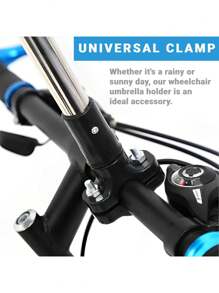 1 件高品质不锈钢旋转雨伞连接器，适用于轮椅、自行车和婴儿推车的通用支架，坚固耐用，防日晒雨淋，易于使用，适用于自行车、电动自行车、儿童推车、轮椅和钓鱼座椅