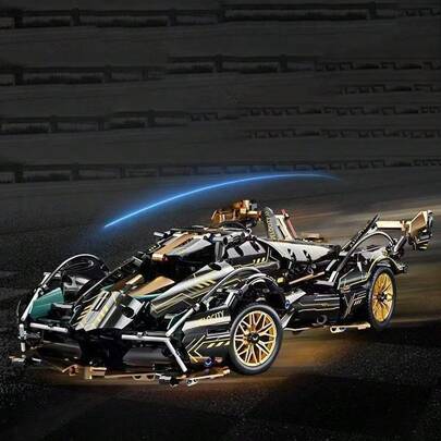 Bộ 1690 khối lắp ráp xe thể thao màu đen - Mô hình sưu tầm dễ lắp ráp, hoàn hảo làm quà tặng Giáng sinh, Halloween và sinh nhật