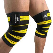 GOGI SPORTS Knee Wraps Vendas Para Rodilla Calidad Premium Crossfit Gym - Amarillo - Ver 1