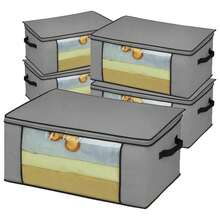 KONTUZ 5 Large Foldable Clothing Blanket Storage Organizer Boxes Kit - Xám - Xem 2