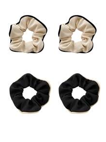 2pcs Women Two Tone Scrunchie Casual Bow Scrunchies Hair Ties Scrunchy Hair Ties