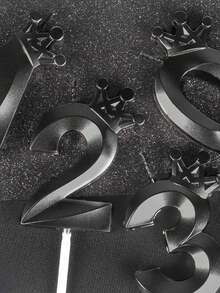 Black Shell Crown Numeric Birthday Anniversary Theme Party Cake Decorative Candles