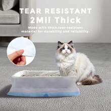 1 rollo de 10 forros para caja de arena de gato con cordón, sin necesidad de limpiar la caja de arena, bolsas de plástico reforzadas con 5 alambres, herramientas de limpieza de caja de arena para mascotas, forros para caja de arena de gato, suministros de limpieza para mascotas