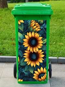 3D卡通垃圾人物花卉印花垃圾桶贴纸防水PVC户外垃圾桶海报可撕贴纸4种尺寸房间装饰墙面装饰墙贴墙贴